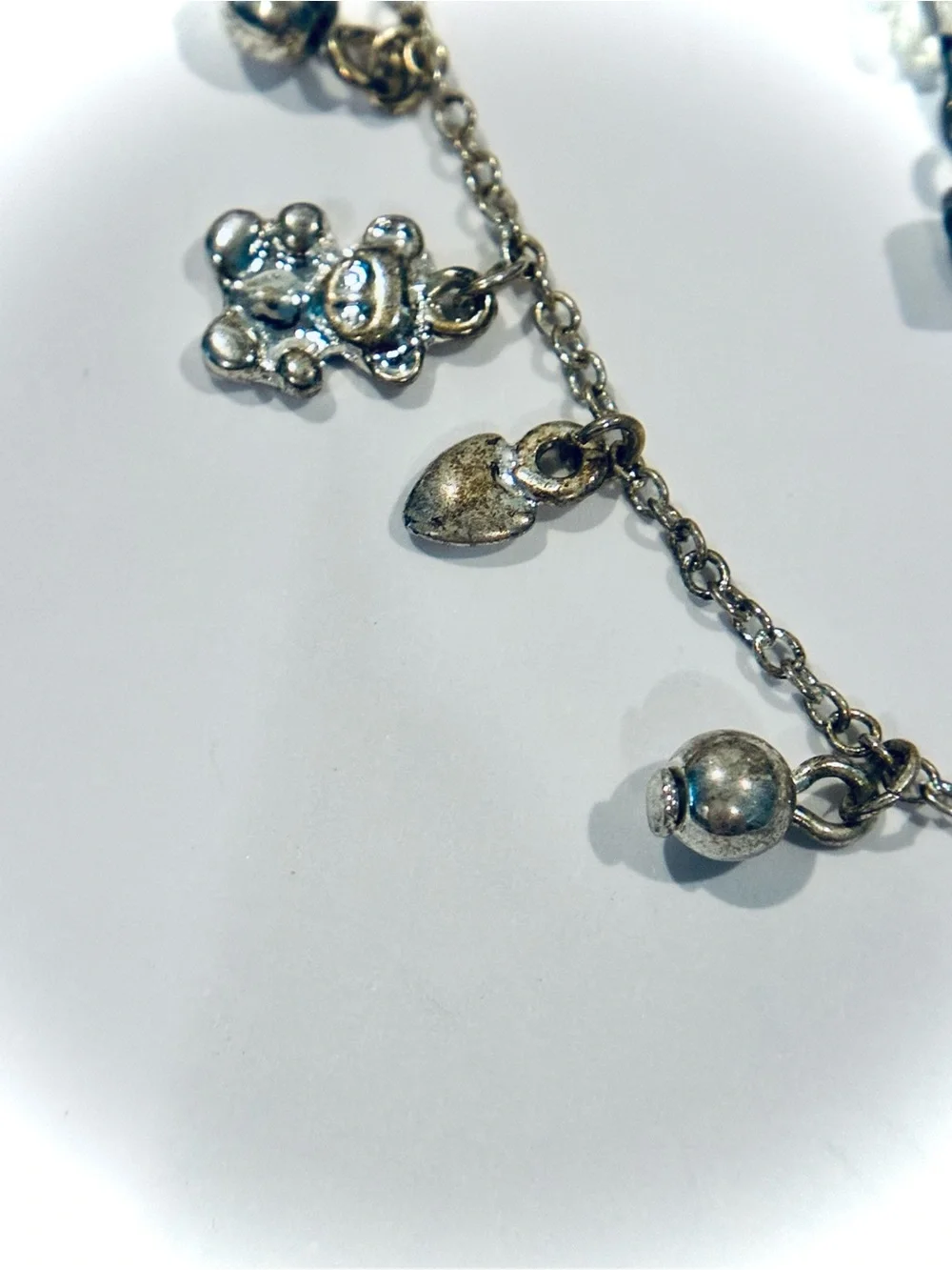 2 Vintage Claires Little Girls Silver Tone Charm Bracelets, 6 inches